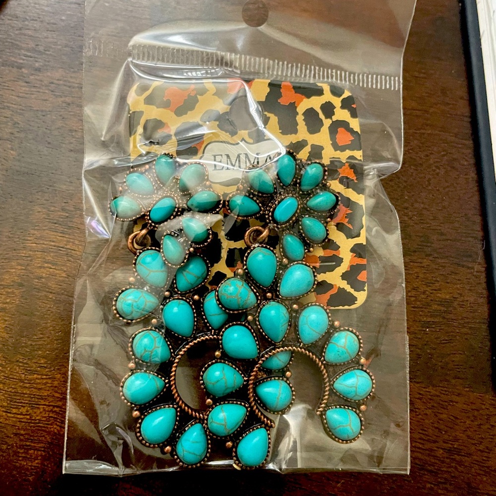 Copper and turquoise earrings
